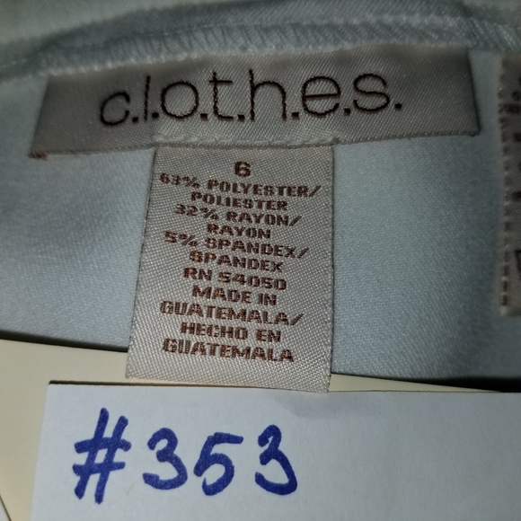 #353 NWT C.L.O.T.H.E.S. 6 White Stretch Waist Pant - Picture 4 of 8